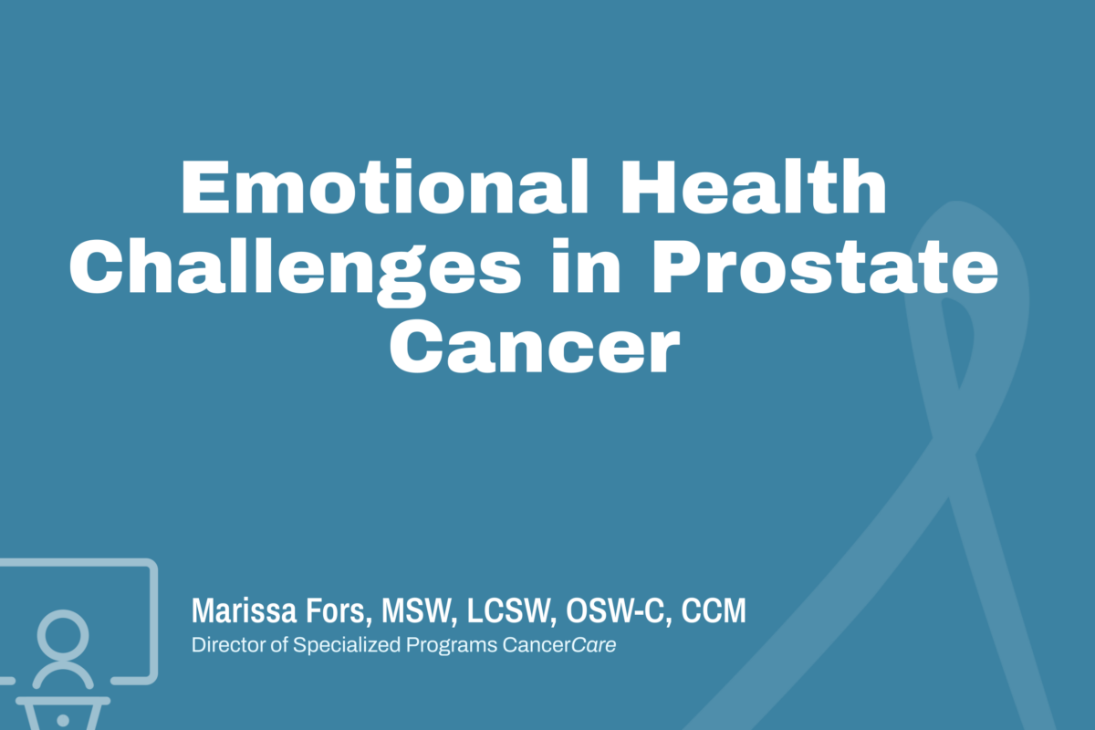 Emotional Health Challenges in Prostate Cancer